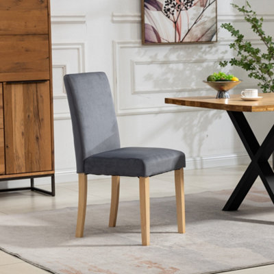 Maiolo Velvet Dining Chairs - Set of 2 - Grey