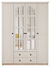 MAISON 4 Door 2 Drawer Mirrored White Wardrobe