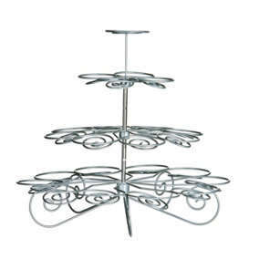 Maison by Premier 4 Tier Silver Wire 23 Cups Cupcake Stand