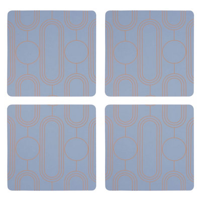 Maison by Premier 4Pc Frosted Deco Blue Coasters