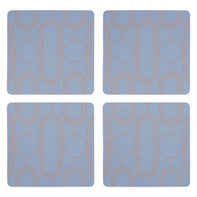 Maison by Premier 4Pc Frosted Deco Blue Coasters