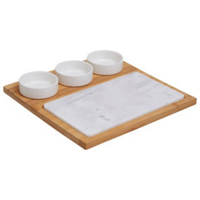 Maison by Premier 5Pc White Marble And Ceramic Serving Board