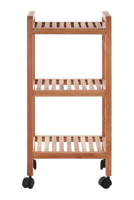 Maison by Premier ARLA 3 Tier Walnut Wood Bathroom Trolley