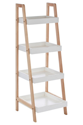 Maison by Premier ARLA Four Tier Birch Wood Bathroom Shelf Unit