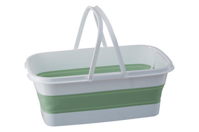 Maison by Premier Averill Collapsible Green White Rectangular Basket