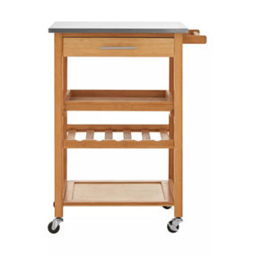 Maison by Premier Bamboo One Drawer Kitchen Trolley