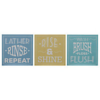 Maison by Premier Bathroom Wall Plaques - Set of 3