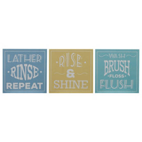 Maison by Premier Bathroom Wall Plaques - Set of 3