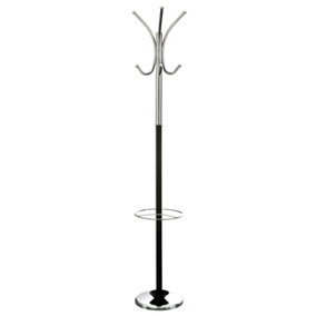 Maison by Premier Black and Chrome Floor Standing Coat Stand