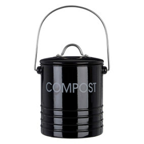 Maison by Premier Black Compost Bin with Handle