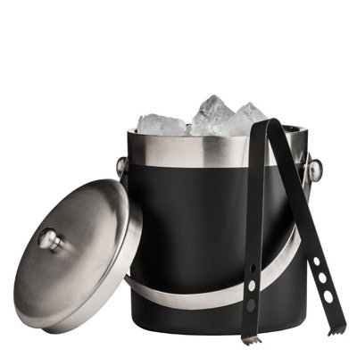 Maison by Premier Black Enamel Ice Bucket with Tongs