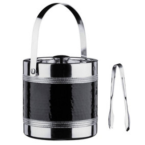 Maison by Premier Black Ice Bucket with Tongs