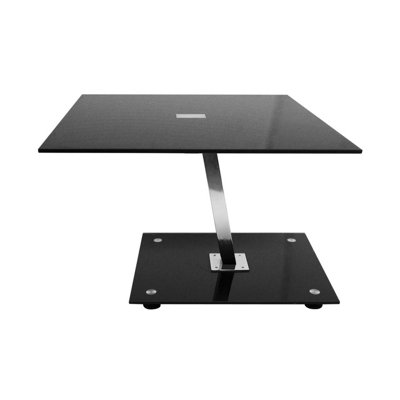 Maison by Premier Black Tempered Glass Top End Table