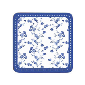 Maison by Premier Blue Rose Coasters - Set of 4