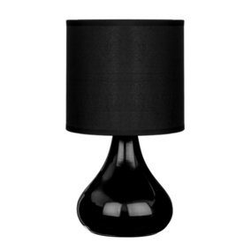 Maison by Premier Bulbus Black Ceramic Table Lamp