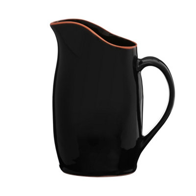 Maison by Premier Calisto Black Glazed Terracotta Pitcher