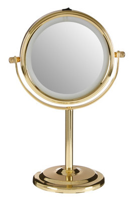 Maison by Premier Cassini Gold Finish Iron Led Table Mirror