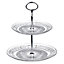 Maison by Premier Clear Glass 2 Tier Cake Stand