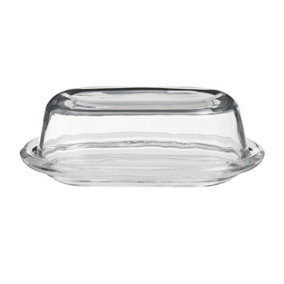 Maison by Premier Clear Glass Butter Dish