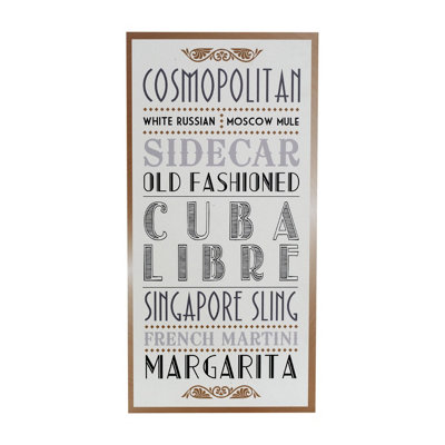 Maison by Premier Cocktail Wall Plaque