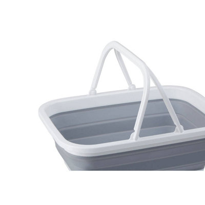 Maison by Premier Collapsible Grey White Basket With Handles