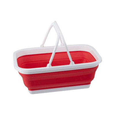 Maison by Premier Collapsible Red White Basket With Handles