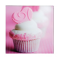 Maison by Premier Cupcake Glass Print with White Base