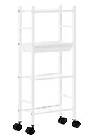 Maison by Premier Dara 4 Tier White Trolley with Basket