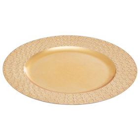Maison by Premier Dia Gold Charger Plate With Octagon Pattern Rim