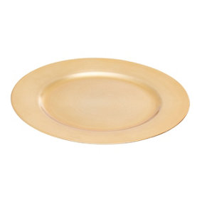 Maison by Premier Dia Gold Finish Flat Style Charger Plate