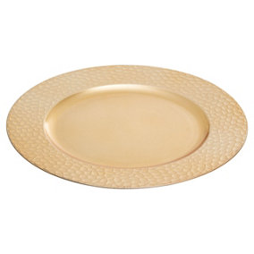 Maison by Premier Dia Gold Finish Hammered Charger Plate