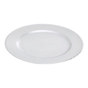 Maison by Premier Dia Silver Charger Plate With Round Dots