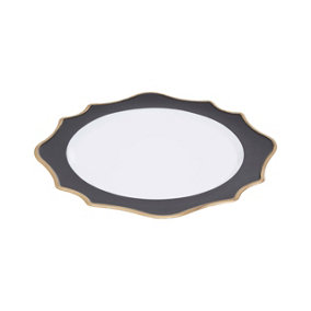 Maison by Premier Dia White And Black Round Charger Plate