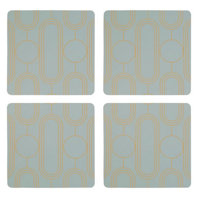 Maison by Premier Frosted Deco Set Of 4 Green Coasters