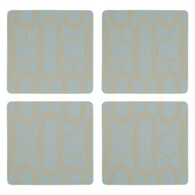 Maison by Premier Frosted Deco Set Of 4 Green Coasters