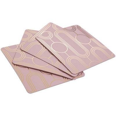 Maison by Premier Frosted Deco Set Of 4 Pink Coasters