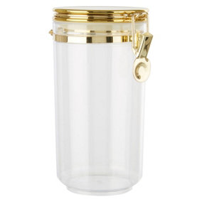 Maison by Premier Gozo Large Canister with Gold Finish Lid