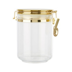 Maison by Premier Gozo Medium Round Canister With Gold Clip