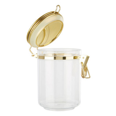 Maison by Premier Gozo Medium Round Canister With Gold Clip