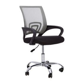 Maison by Premier Grey Home Office Chair with Black Armrest