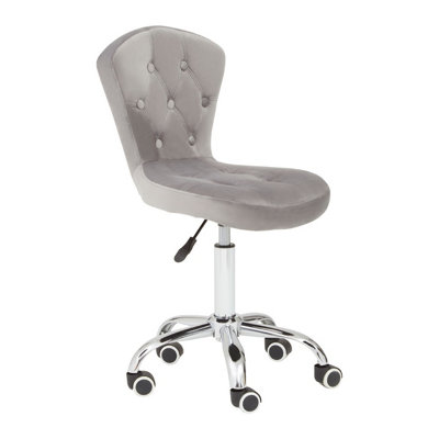 Maison by Premier Grey Velvet Buttoned Home Office Chair