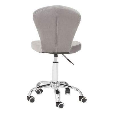 Maison by Premier Grey Velvet Buttoned Home Office Chair
