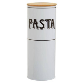 Maison by Premier Grocer White Metal Pasta Cannister
