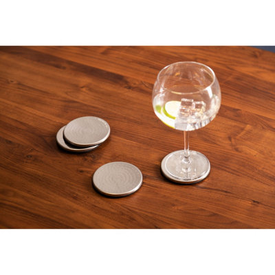 Maison by Premier Hammered Effect Stainless Steel Coasters - Set of 4