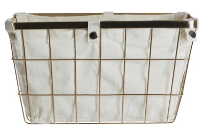 Maison by Premier Harga Medium Gold Finish Iron Wire Storage Basket