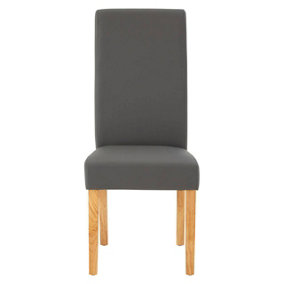 Maison by Premier Hertford Grey Leather Effect Chair