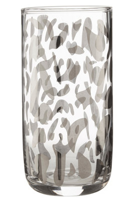 Maison by Premier Isla Hi Ball Silver Diva Print Glass