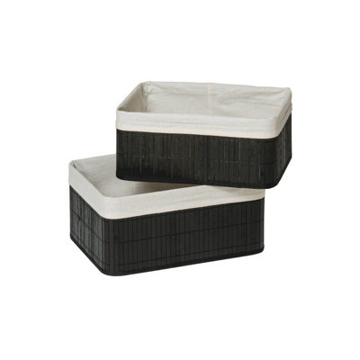 Maison by Premier Kankyo Black Bamboo Storage Boxes - Set of 2