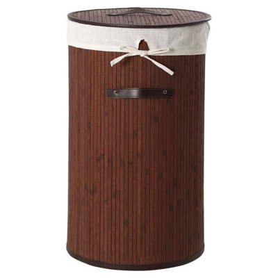 Maison by Premier Kankyo Dark Brown Round Laundry Hamper