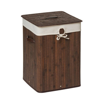 Maison by Premier Kankyo Dark Brown Square Laundry Hamper